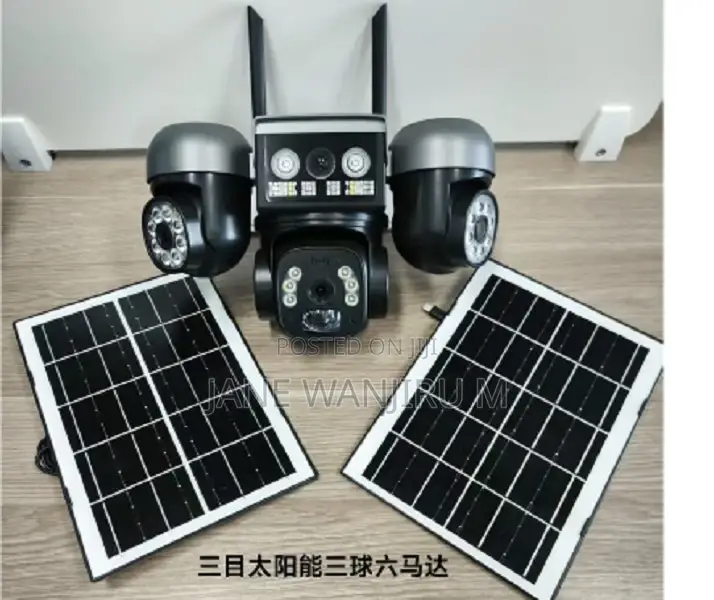 New V380 Solar Camera 4g Tripple Lens Sim Card Slot 4mp PTZ