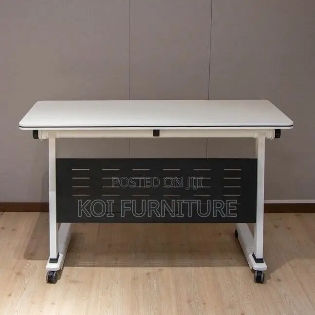 Office Table; 1200mm White Foldable Home Office Training Table