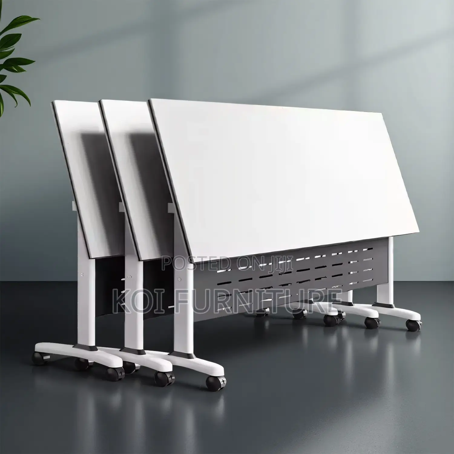 Office Table; 1200mm White Foldable Home Office Training Table