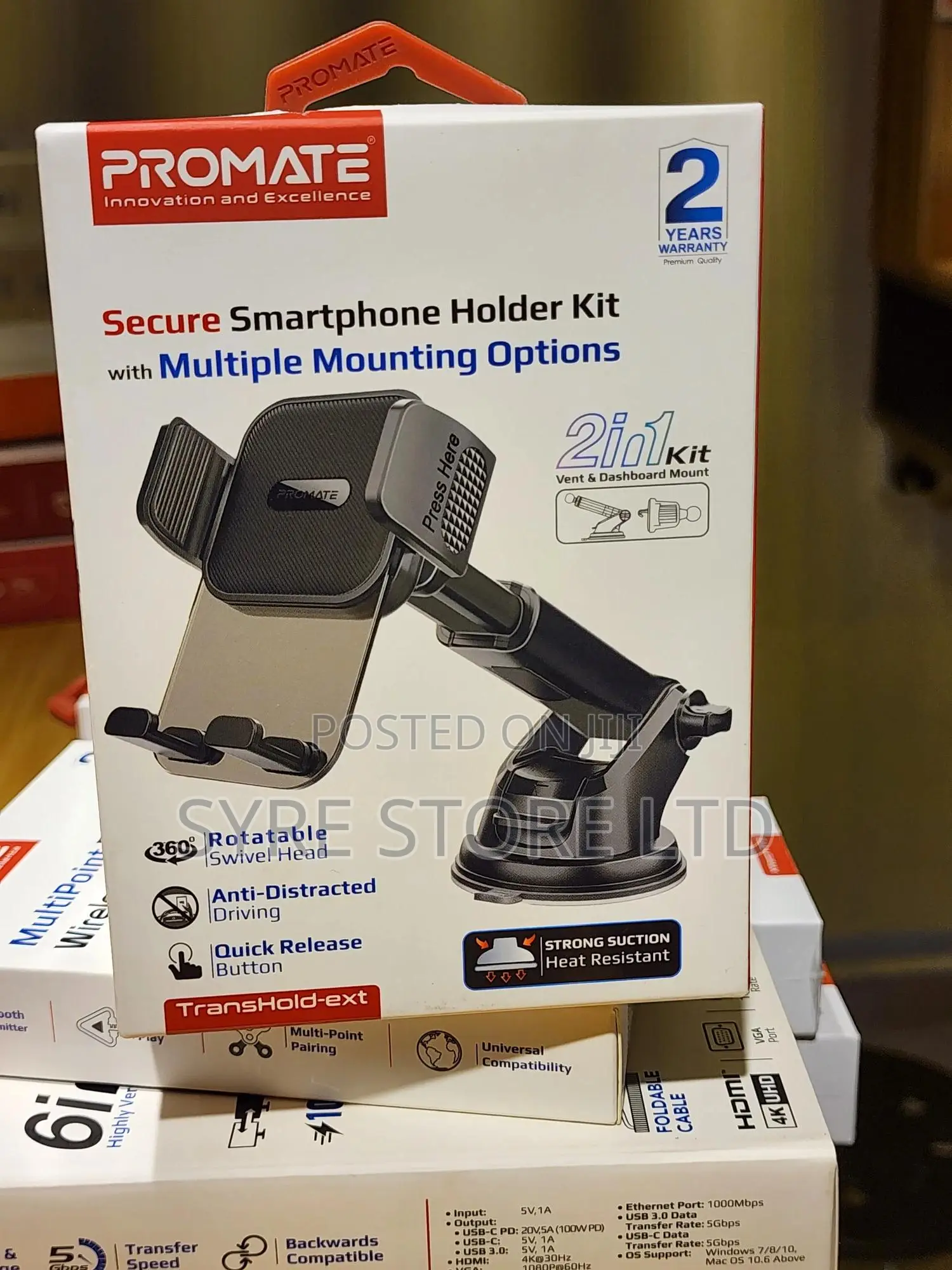 Promate Transhold-Ext Transparent Car Phone Mount