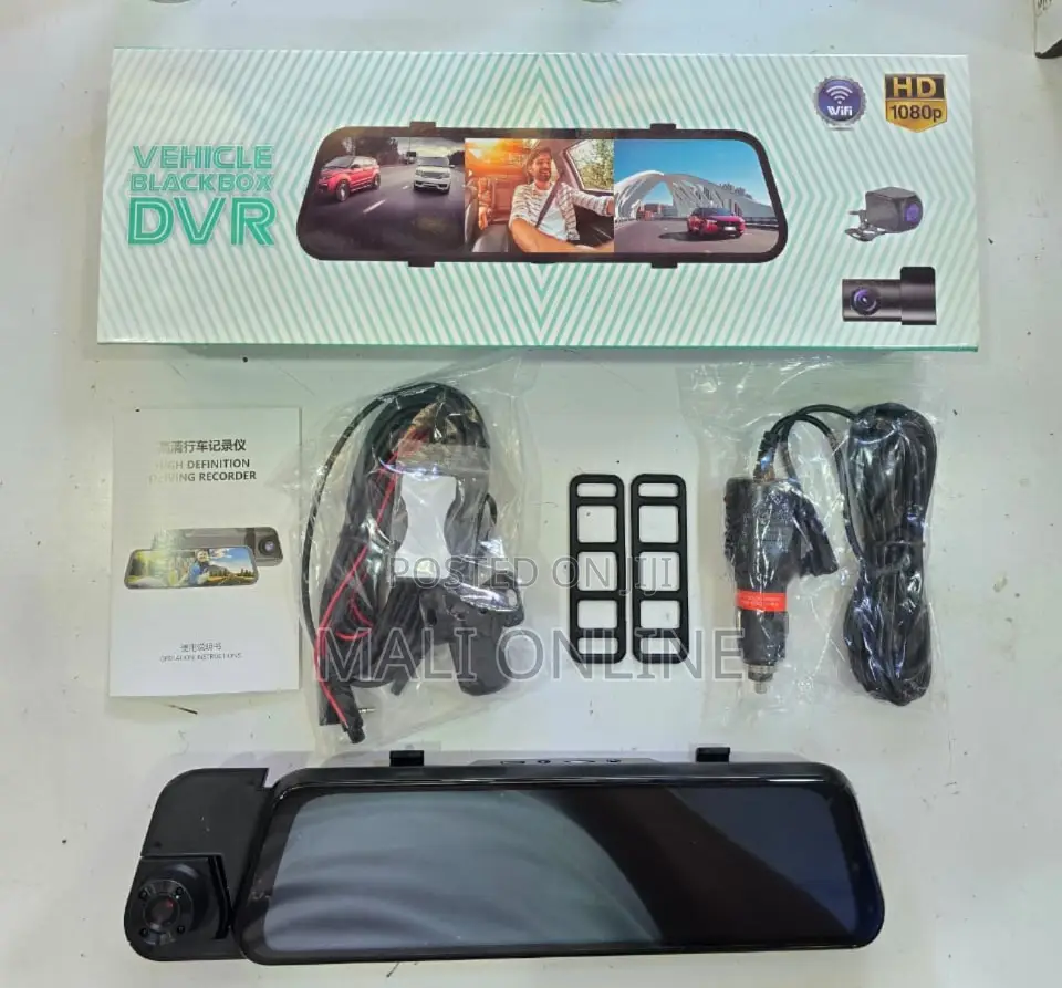 Triple Camera Mirror Dash Cam Wifi Front Rear Interior Vehicle Camera