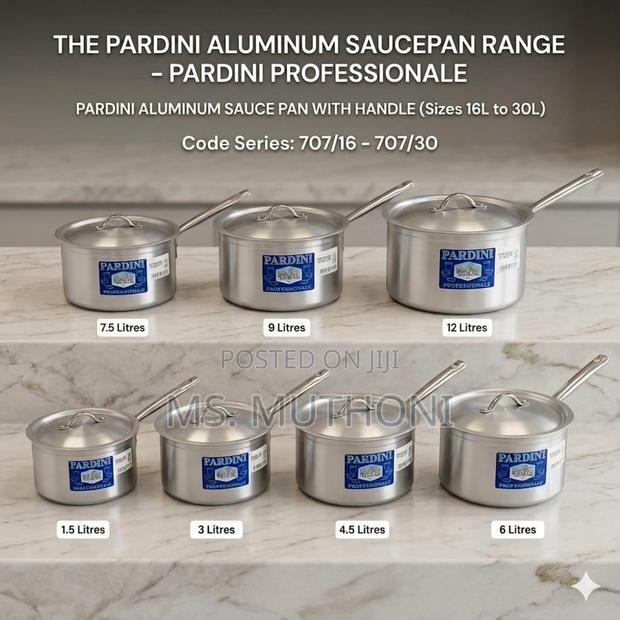 Professionale Series Pardini Aluminum Saucepan Range