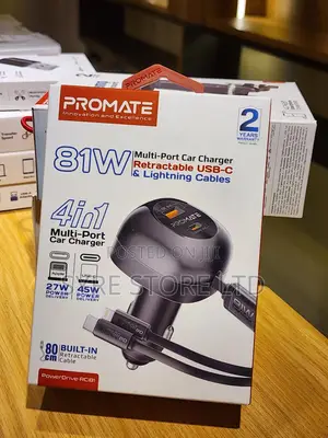 Promate Powerdrive-Rci81 81w Car Charger Retractable