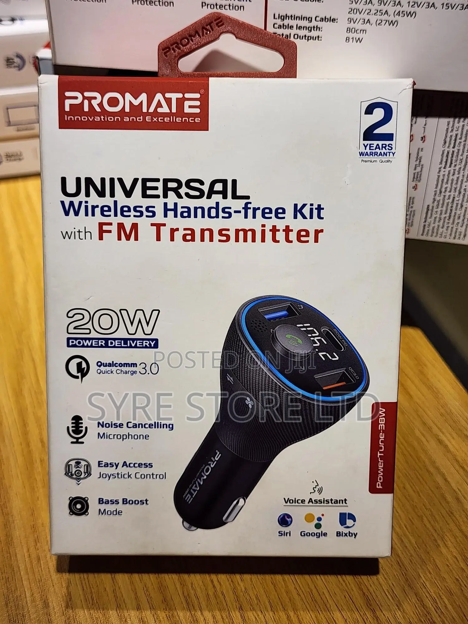 Wireless Fm Transmitter Kit-Promate Powertune-38w