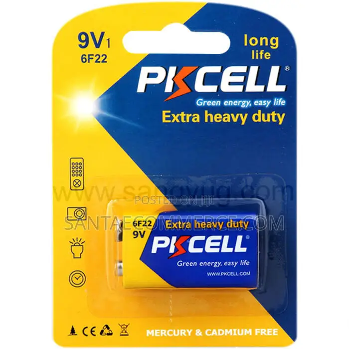 Pkcell 6f22 9v Extra Heavy Duty Battery – Reliable Zinc-carbon Power