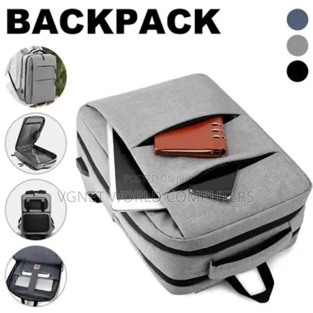 Laptop Backpack Bag Waterproof With 2 Compartments