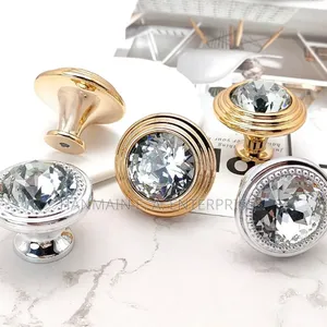 Crystal Gold Drawer Knobs and Handles