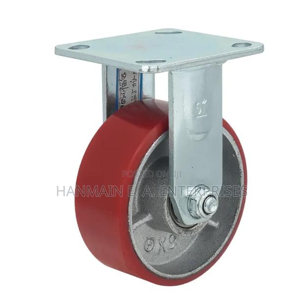 4",5",6" Industrial Pu Castor Wheels With Without Swivel - thumbnail 2