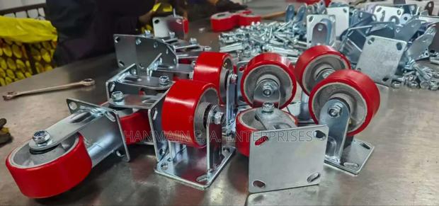 4",5",6" Industrial Pu Castor Wheels With Without Swivel - thumbnail 3