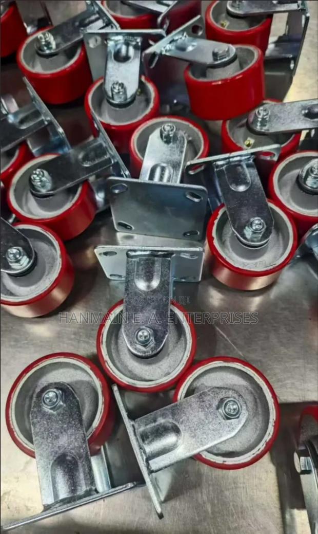 4",5",6" Industrial Pu Castor Wheels With Without Swivel - thumbnail 6