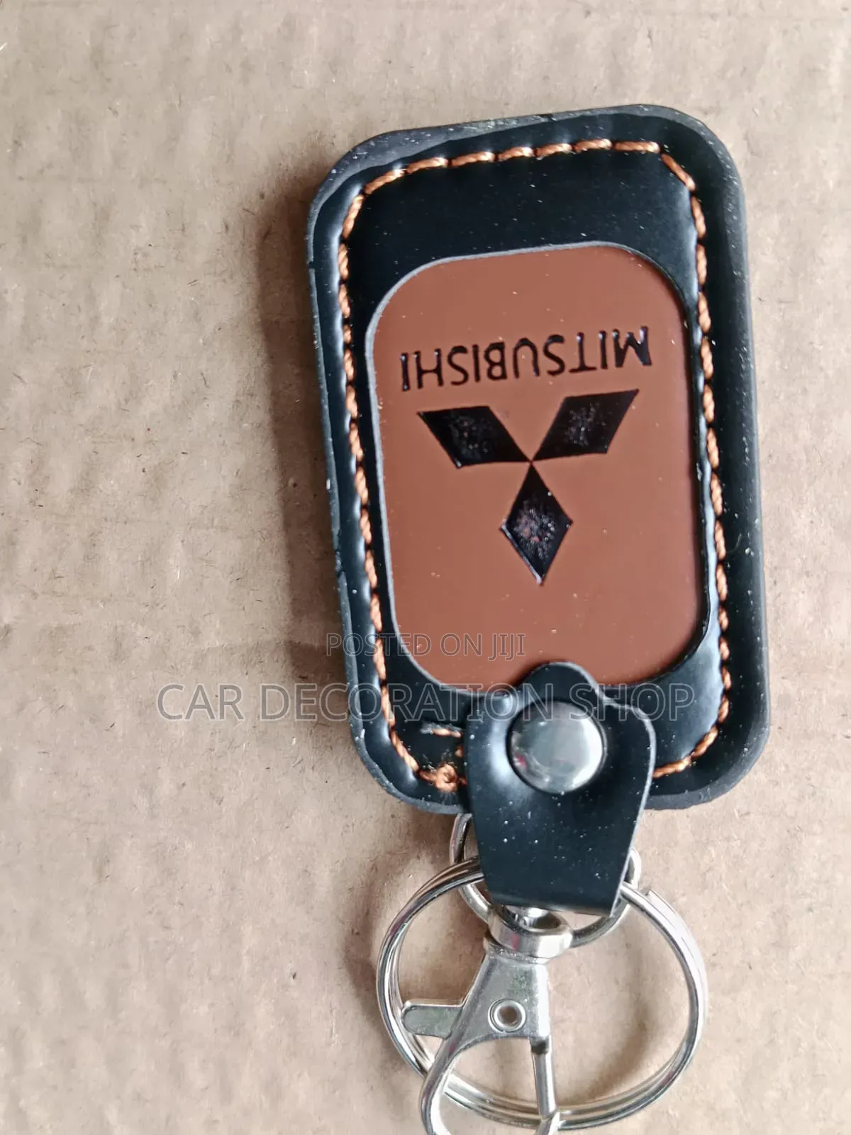 Mitsubishi Leather Look Key Chain