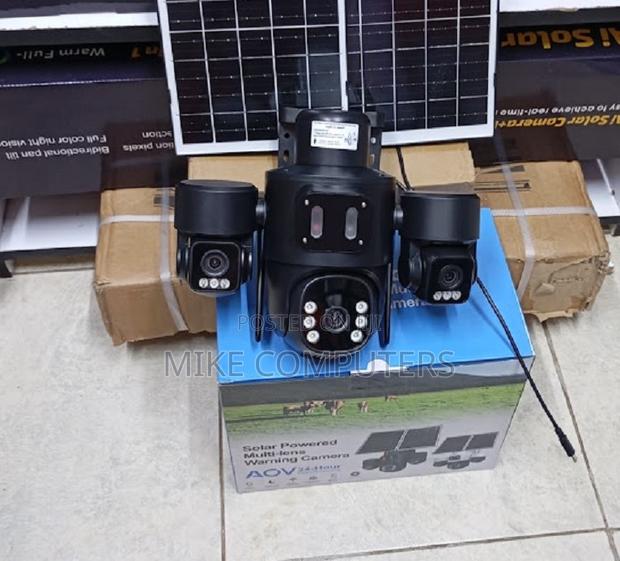 4g V380 Triple Lens Screens Cam Solar Powered