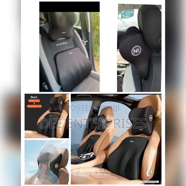 2pcs Set Car Headrest and Backrest Lumbar Support