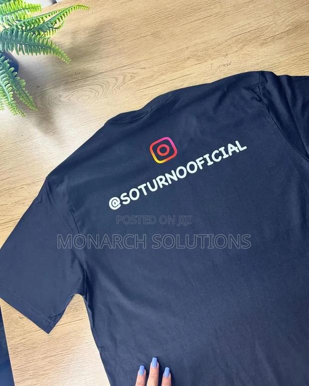 Black Round Neck Tshirt(Pocket and Back Print) - thumbnail 2