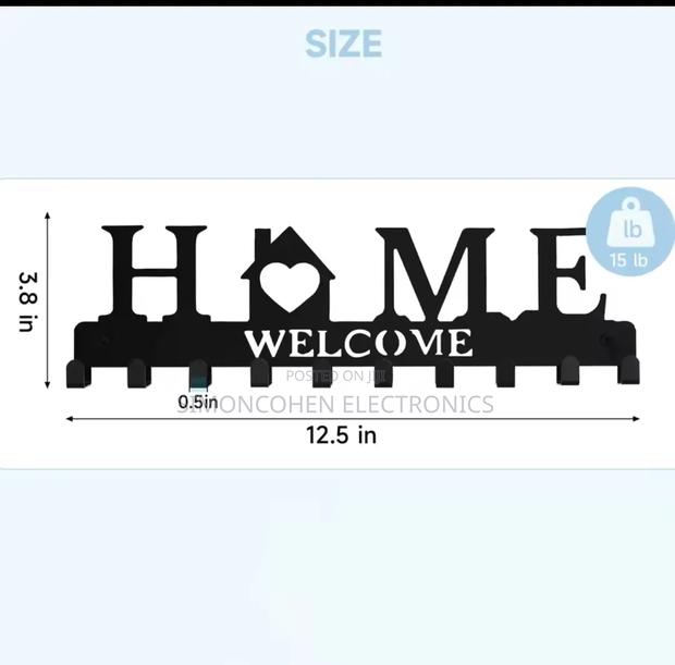 Black Metal Wall-Mounted Key Holder - thumbnail 3