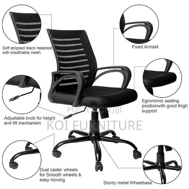 Office Chairs; Mesh Clerical Seat With Mid Backrest - thumbnail 6