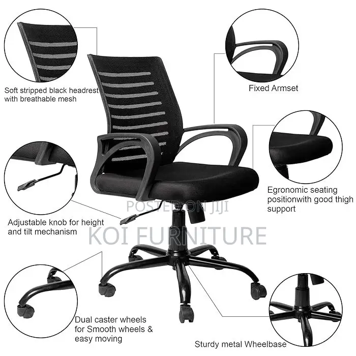Office Chairs; Mesh Clerical Seat With Mid Backrest