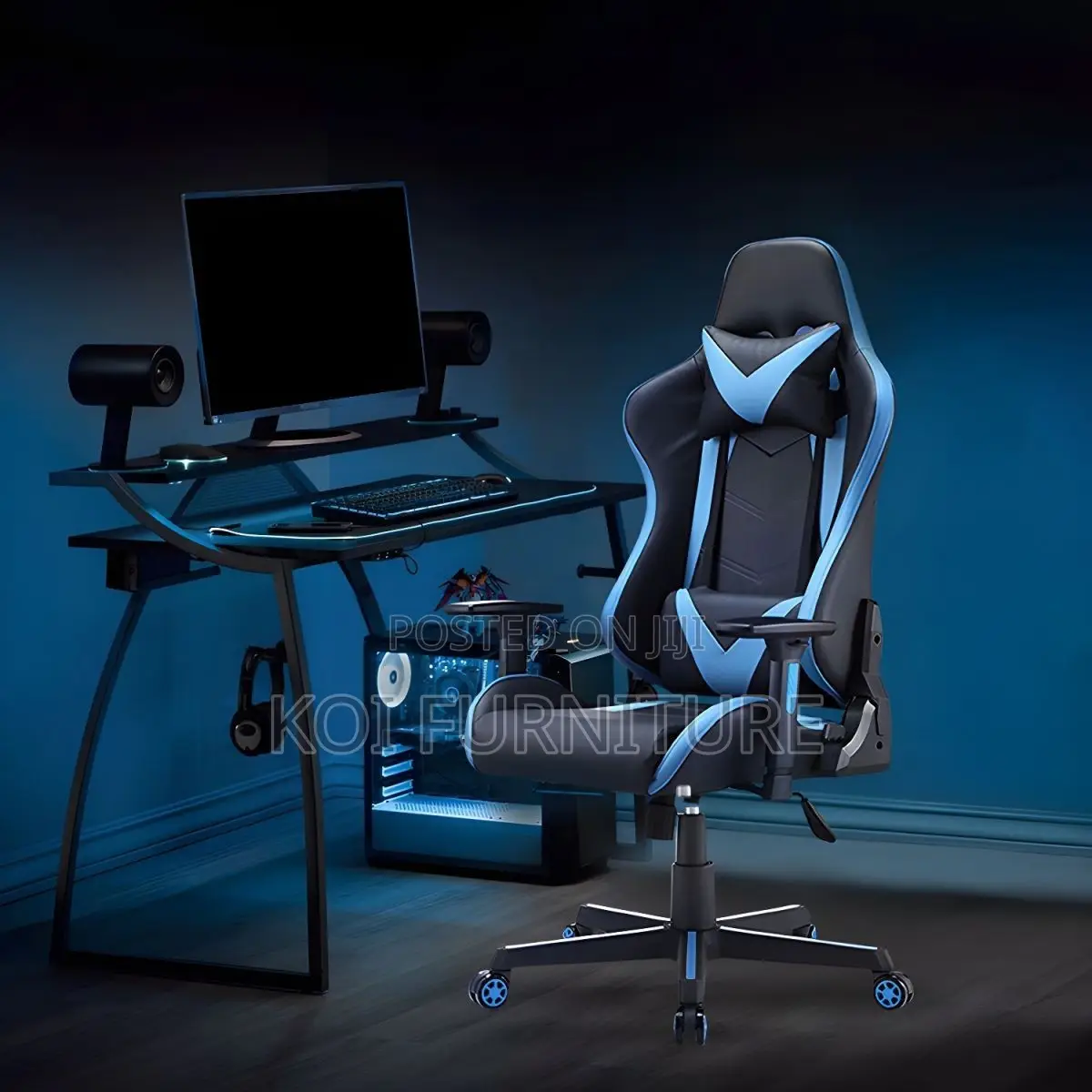 Office Chairs; High Back Gaming Executive Fabric Leather Seat