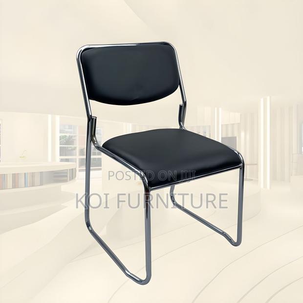Office Chairs; Stackable Black Mid Backrest Visitors Catalina Seat