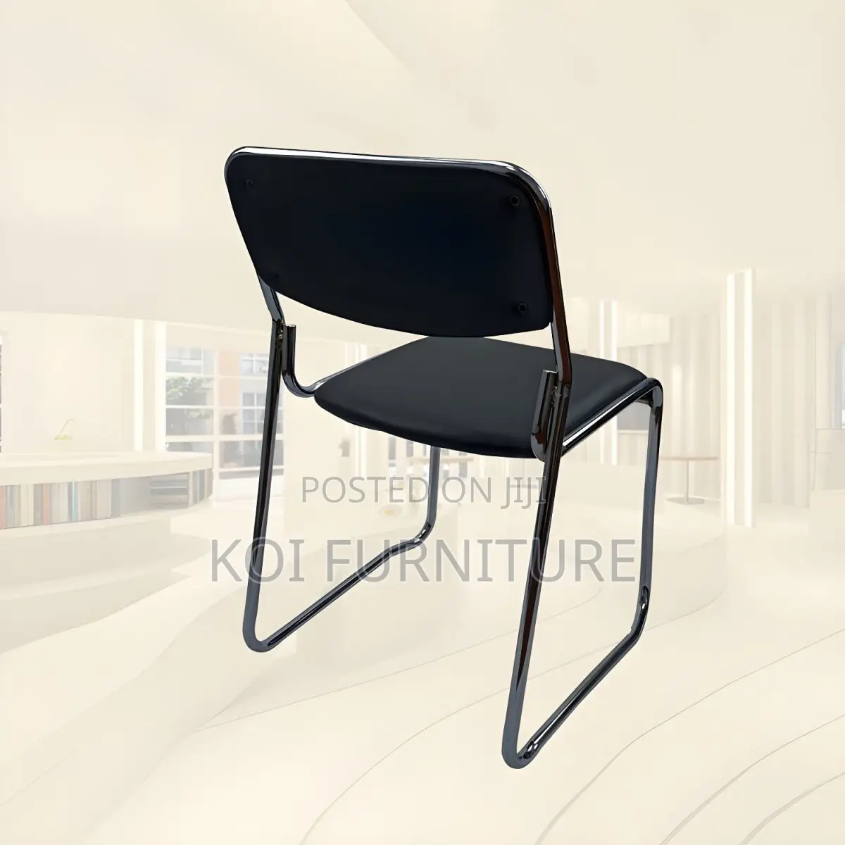 Office Chairs; Stackable Black Mid Backrest Visitors Catalina Seat
