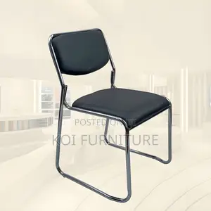 Office Chairs; Stackable Black Mid Backrest Visitors Catalina Seat