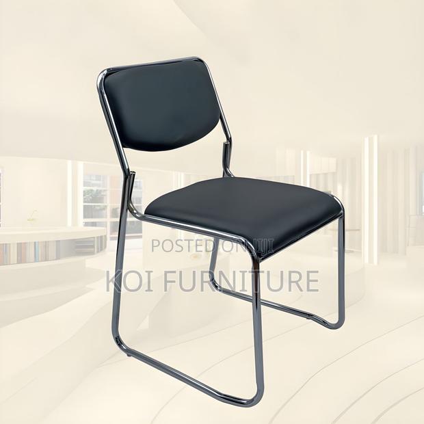 Office Chairs; Stackable Black Mid Backrest Visitors Catalina Seat - thumbnail 4