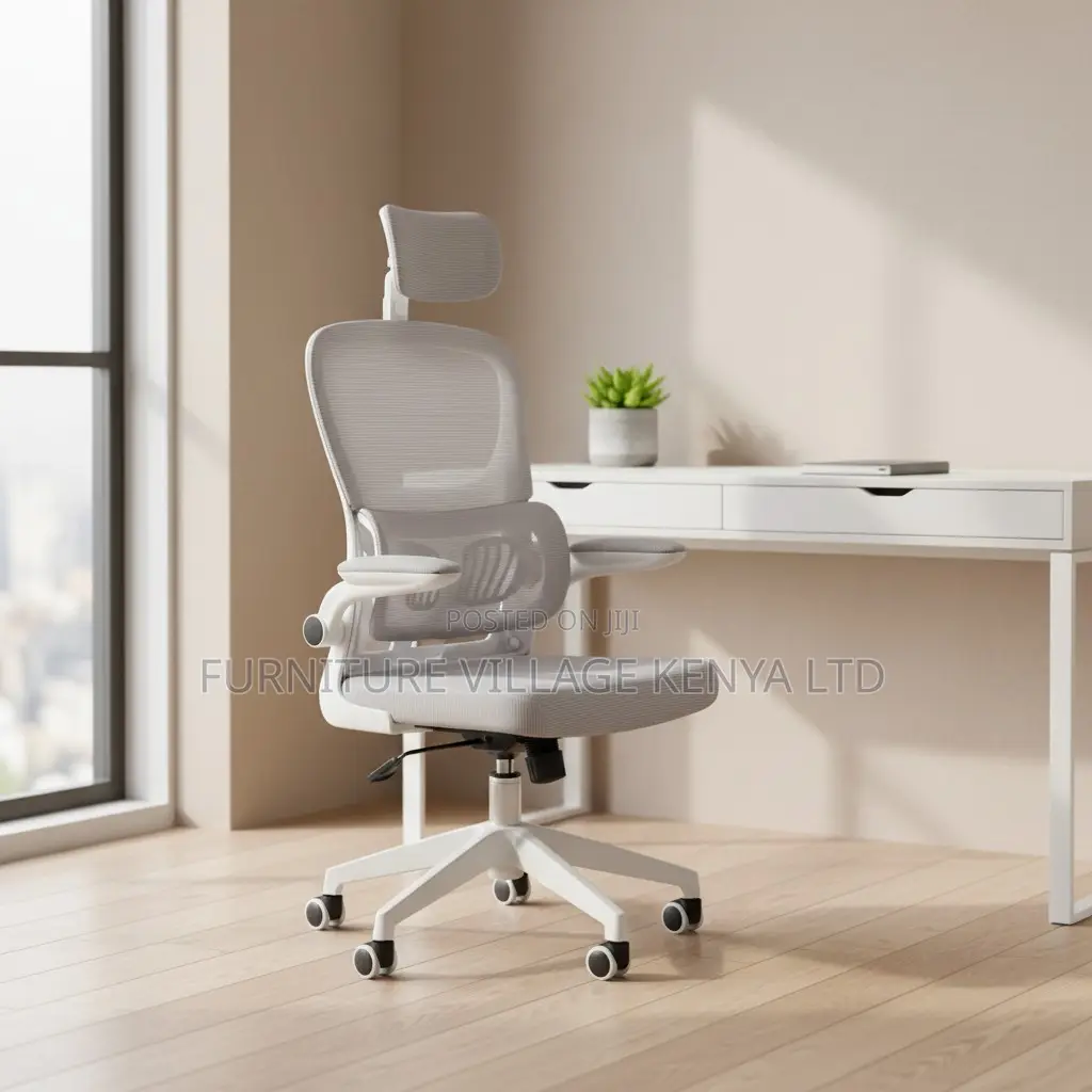 White Ergonomic Adjustable Mesh Seat