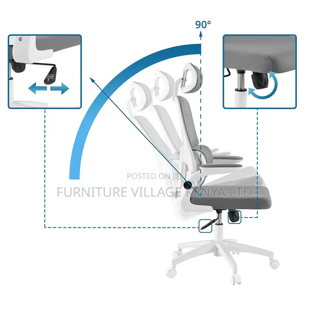 White Ergonomic Adjustable Mesh Seat