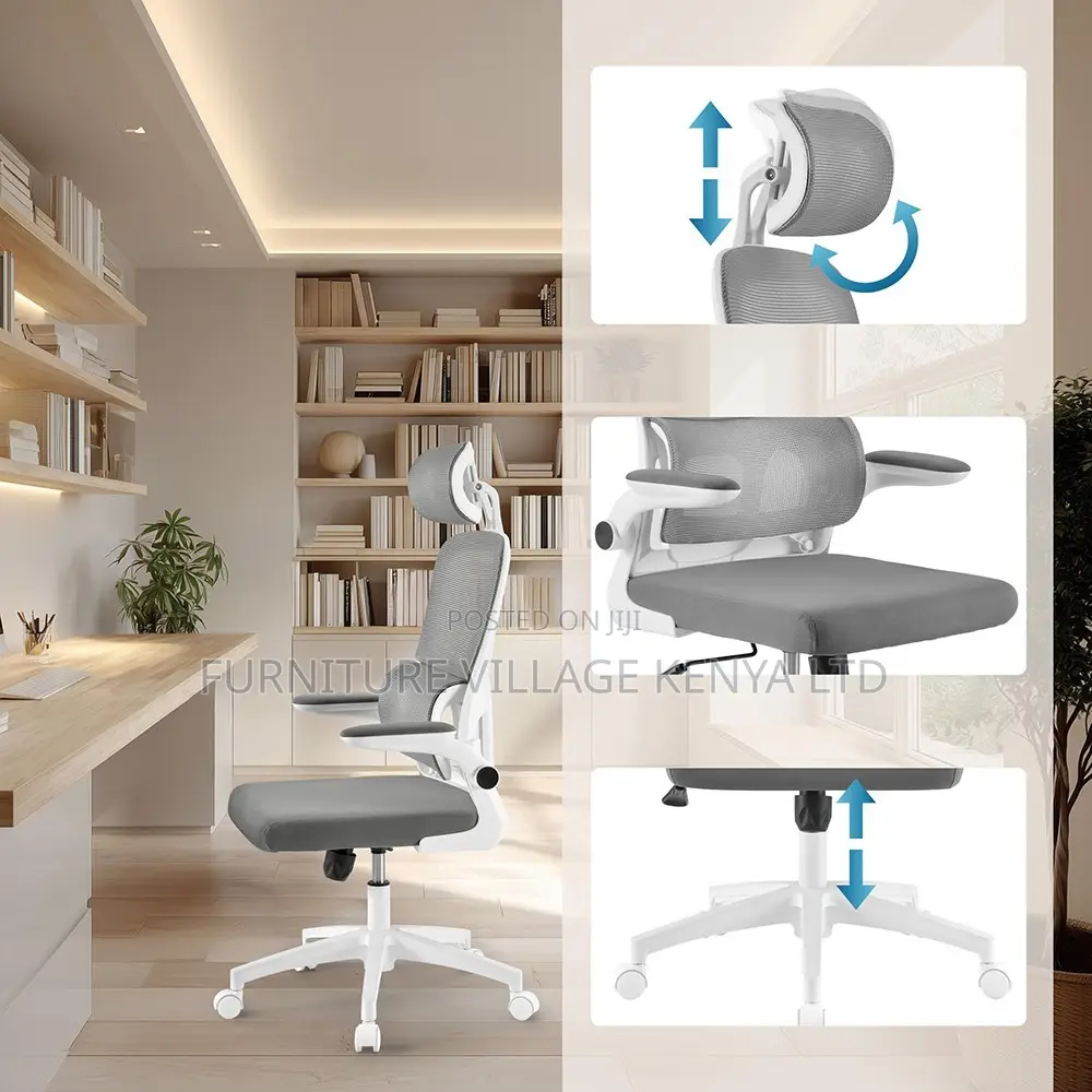 White Ergonomic Adjustable Mesh Seat