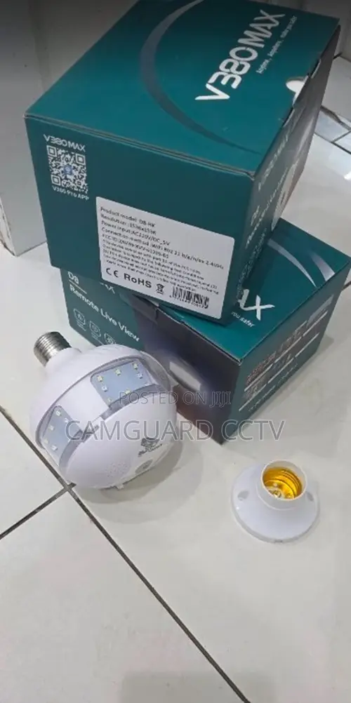 V380 Pro 360° Wifi Indoor Camera Sound Light Alarm Night Vision