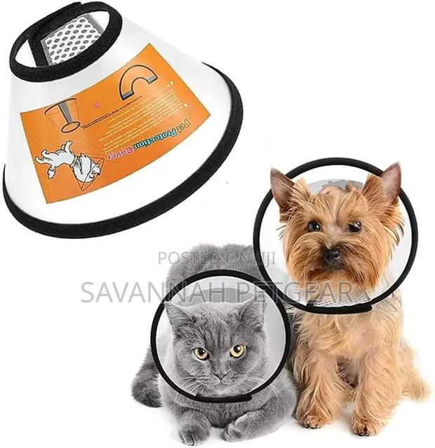 Adjustable Recovery Pet Cone, Post Surgery Plastic Elizabethan Collar - thumbnail 2