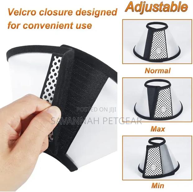 Adjustable Recovery Pet Cone, Post Surgery Plastic Elizabethan Collar - thumbnail 3