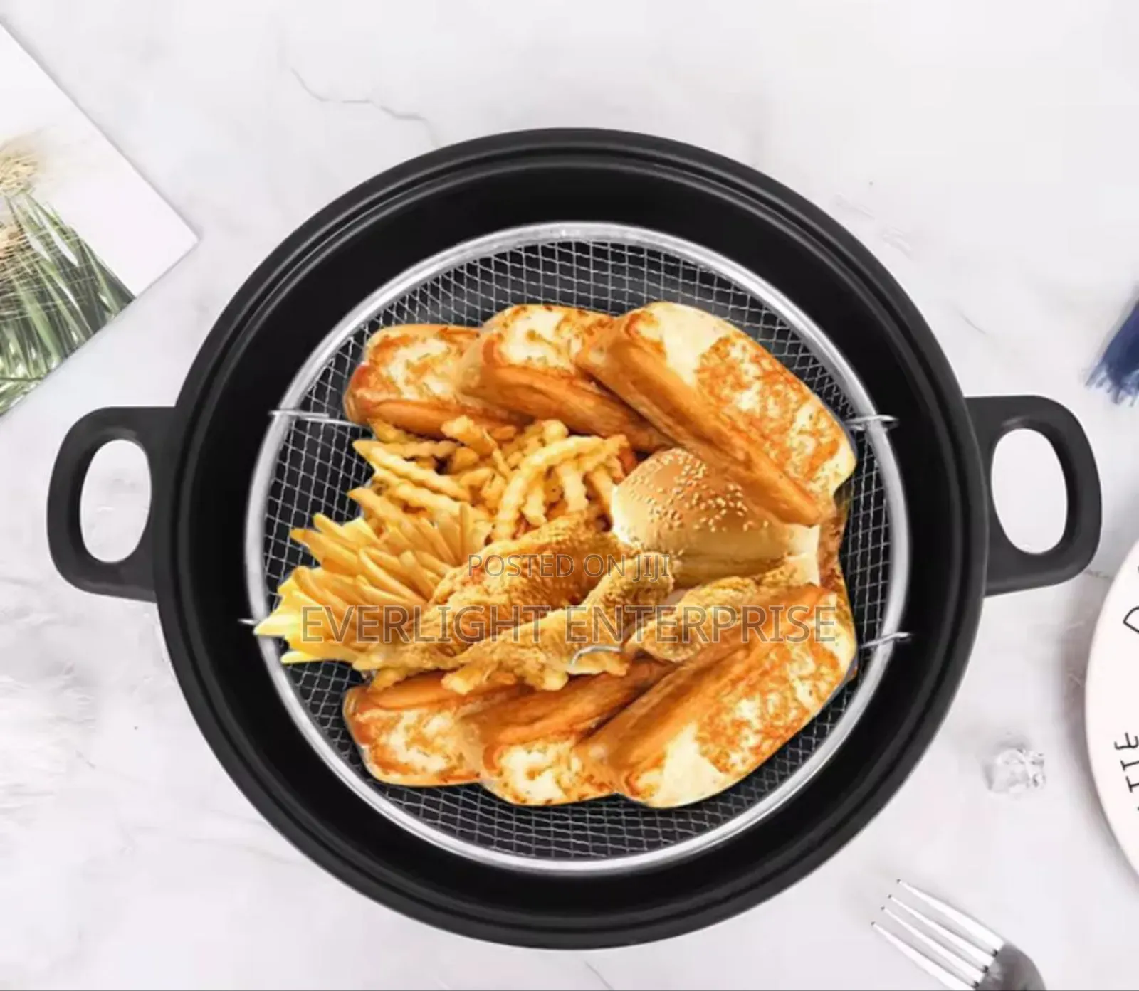 *Stainless Steel Deep Frying Basket Sieve Available