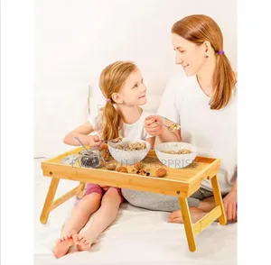 Breakfast In Bed Foldable Bamboo Tray