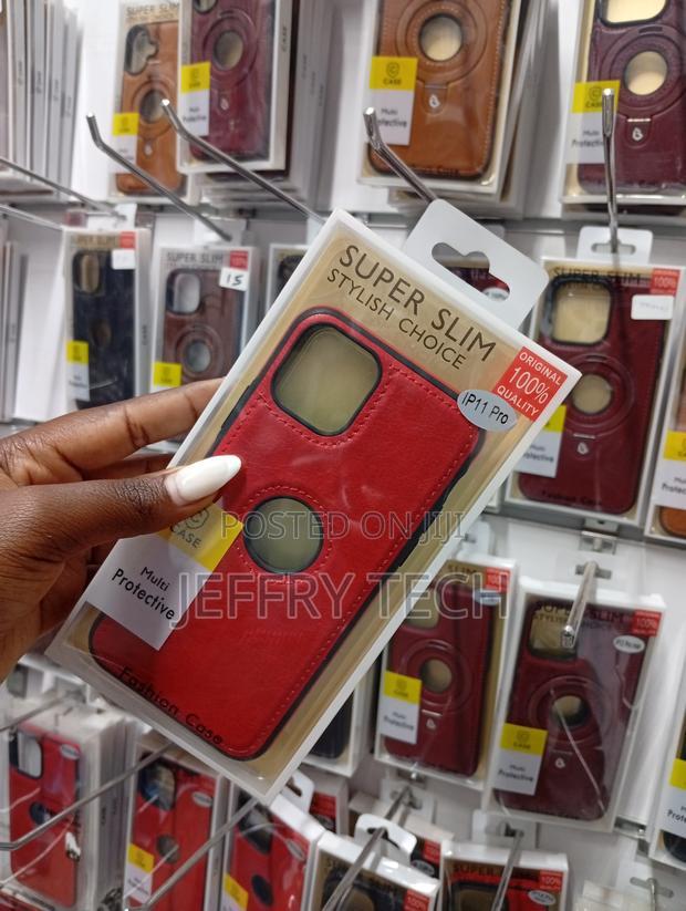 iPhone 11 Pro Red Protective Leather Back Cover Case - thumbnail 2