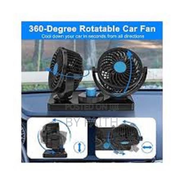 12v Dual Car Cooling Fan-Cigarette Lighter Powered Dashboard Fan
