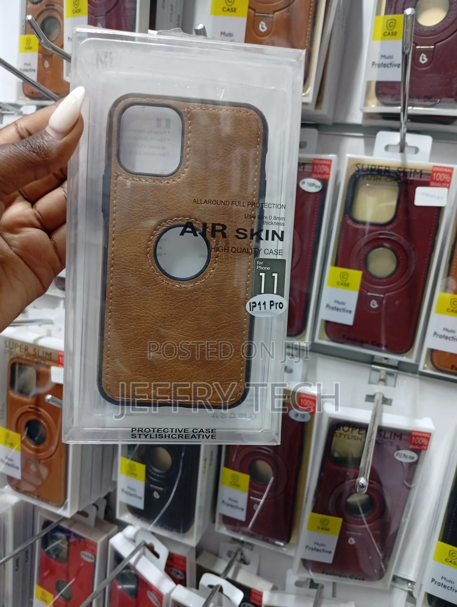 iPhone 11 and iPhone 11 Pro Brown Leather-Textured Back Cover,