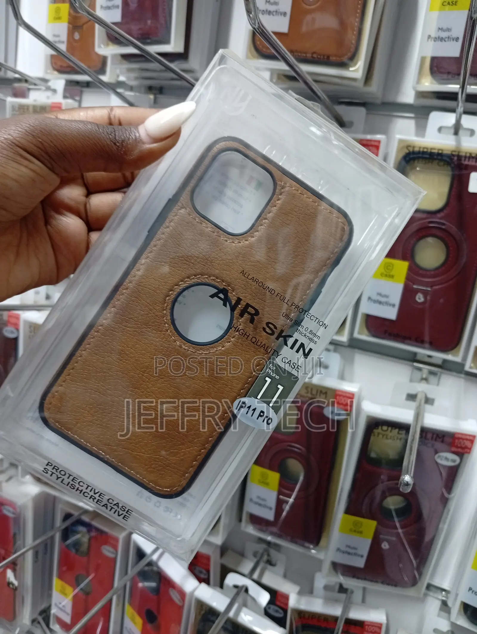iPhone 11 and iPhone 11 Pro Brown Leather-Textured Back Cover,