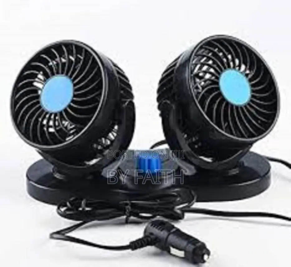 High Power Double Head Car Fan]#[#[