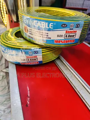 Evincable 6.0mm Green Yellow Single Core Wiring Cable 90m – Durable