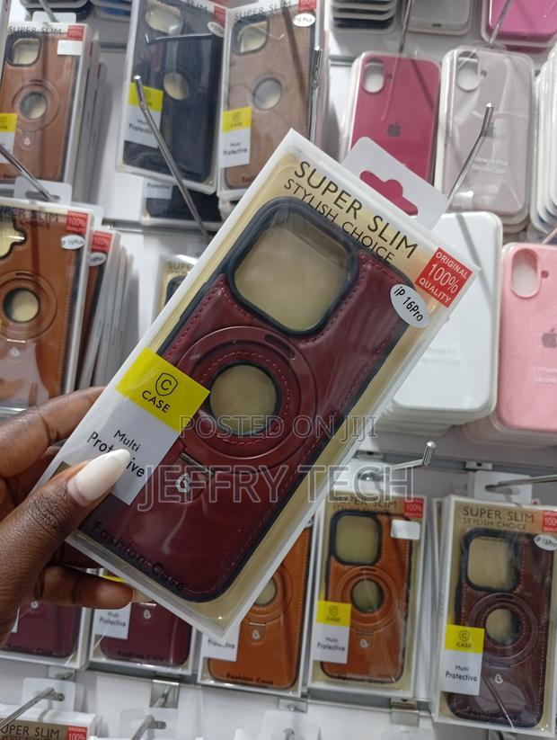 iPhone 16 Pro Slim Branded Magnetic Leather Case - thumbnail 2