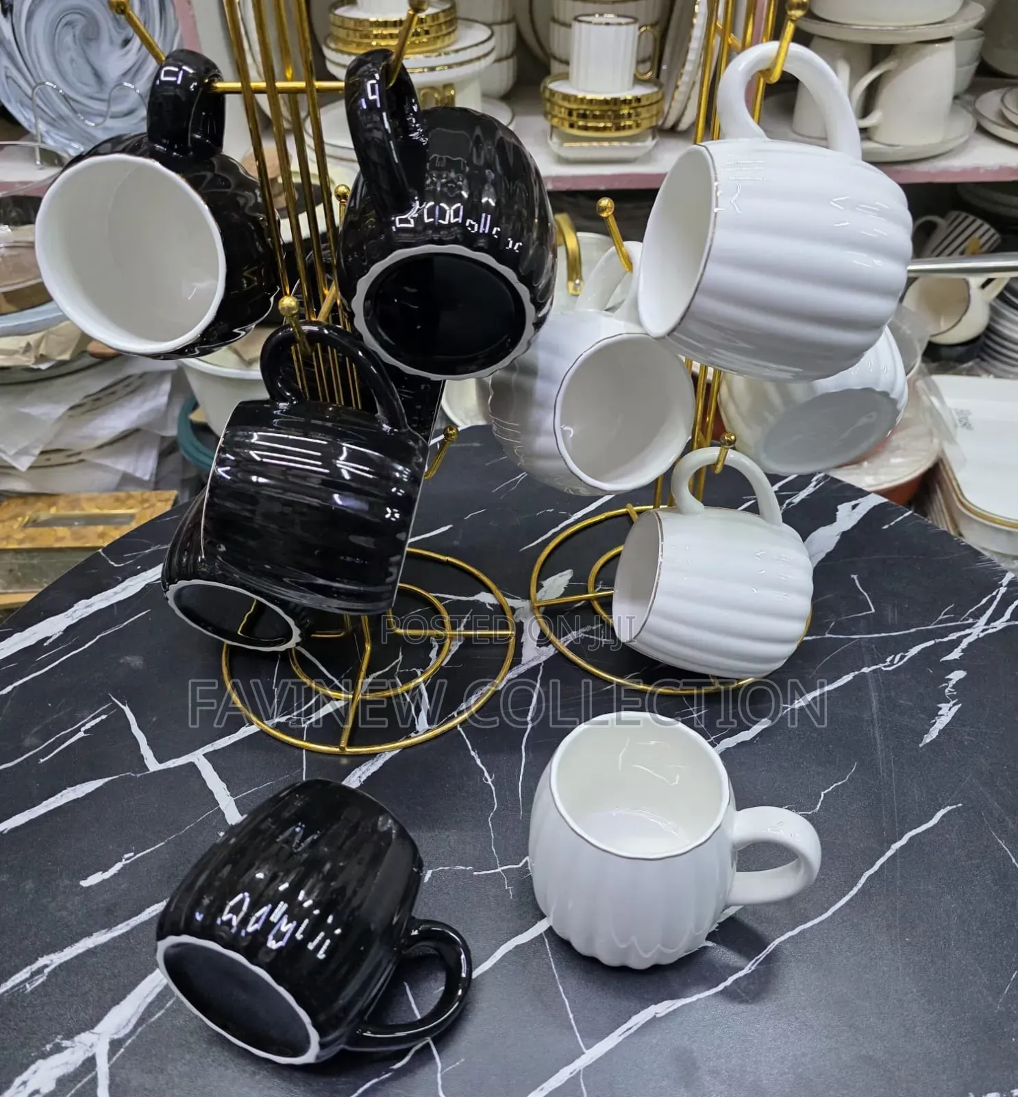 6pcs Elegant Fine Porcelain Ceramic Mugs