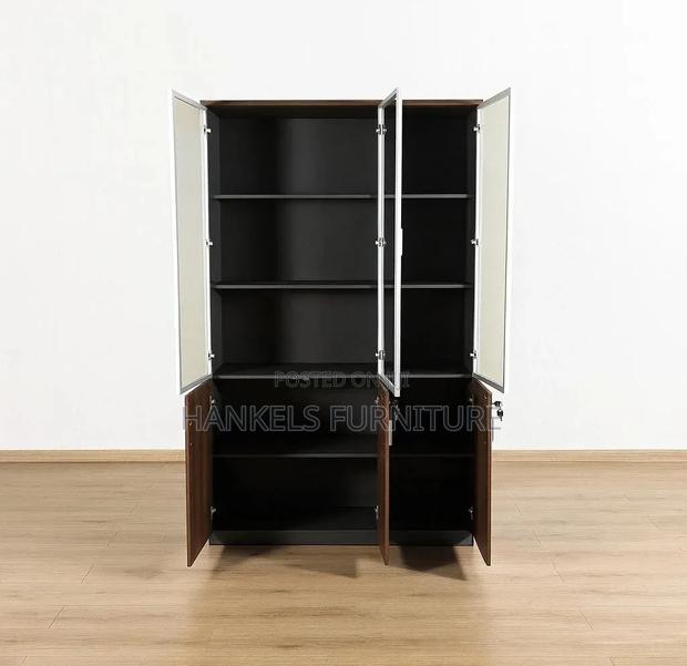 3-Door Office Wooden Cabinet – Large Capacity Storage Unit - thumbnail 2