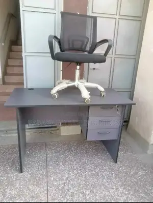 1.2m Grey Office Desk With Three Side Drawers