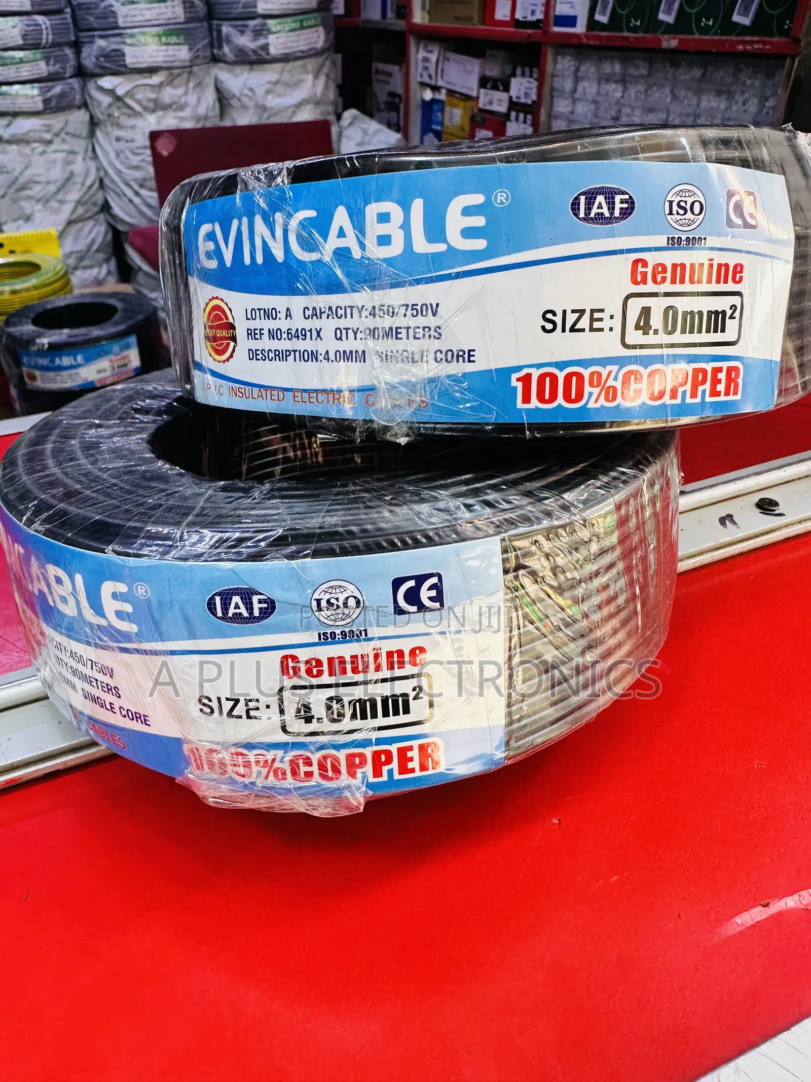 Evincable 4.0mm Black Single Core Wiring Cable 90m – Ideal Wire
