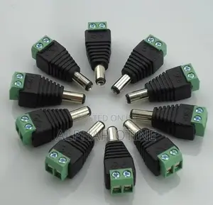 10pcs Male 2.1x5.5mm Dc Power Jack Plug Adapter Connector for CCTV