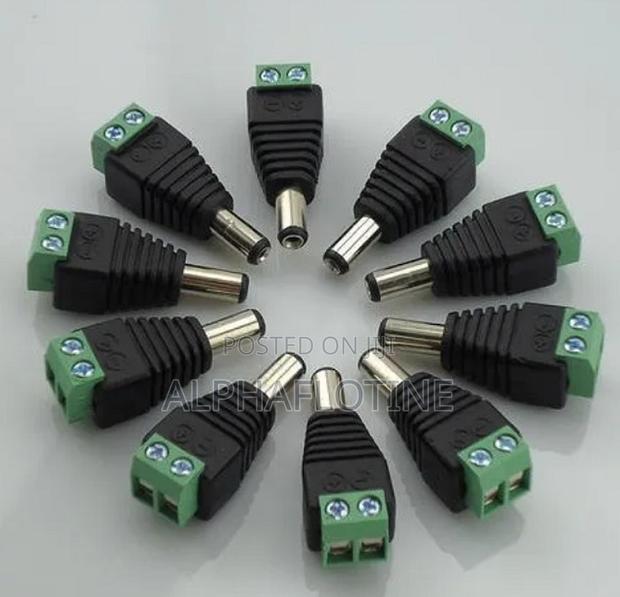 10pcs Male 2.1x5.5mm Dc Power Jack Plug Adapter Connector for CCTV