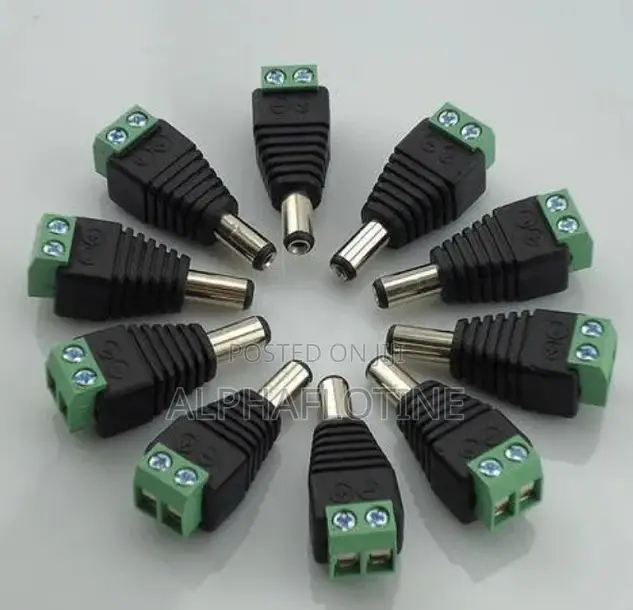 10pcs Male 2.1x5.5mm Dc Power Jack Plug Adapter Connector for CCTV