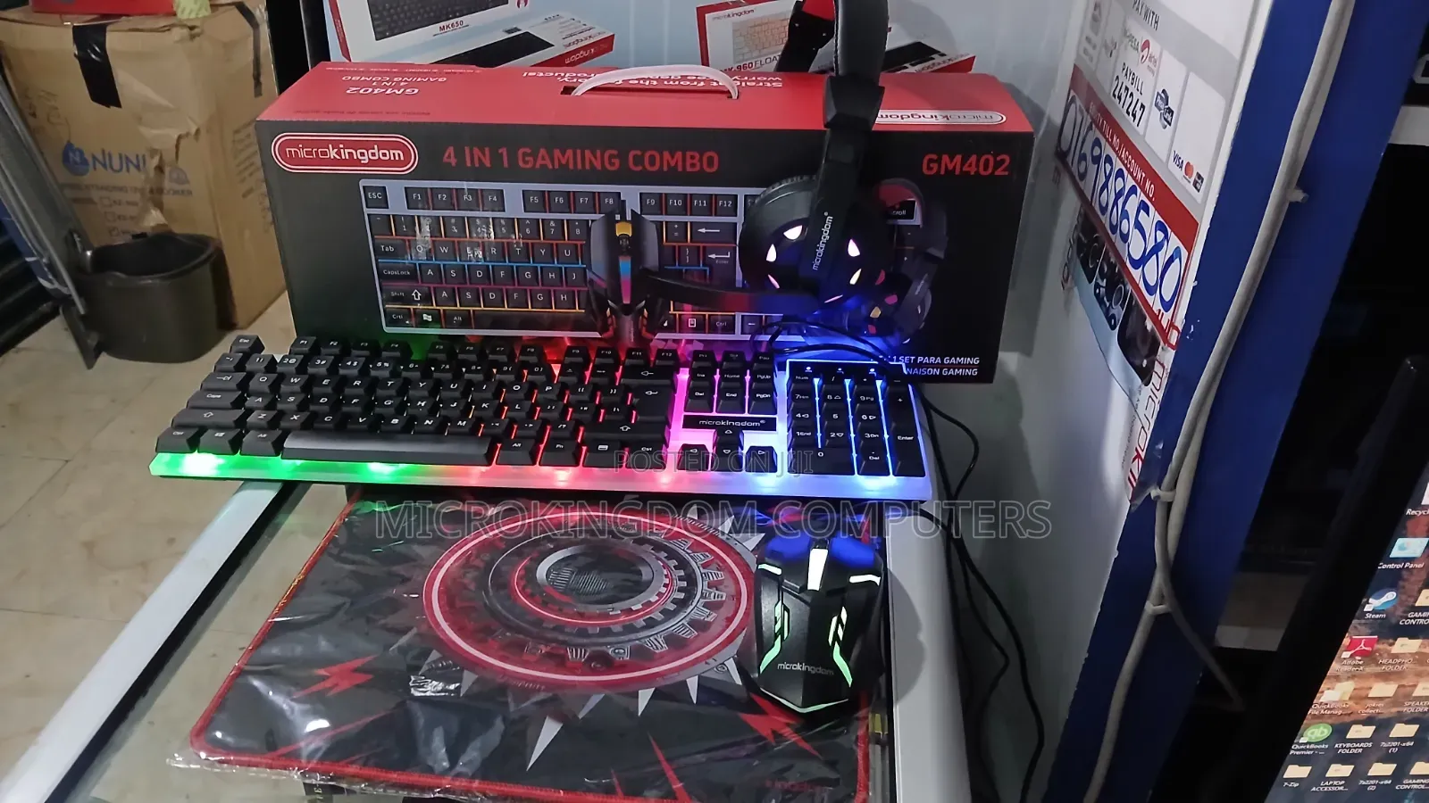 4 in 1 Gaming Combo Keyboard,Mouse,Headset,Mousepad