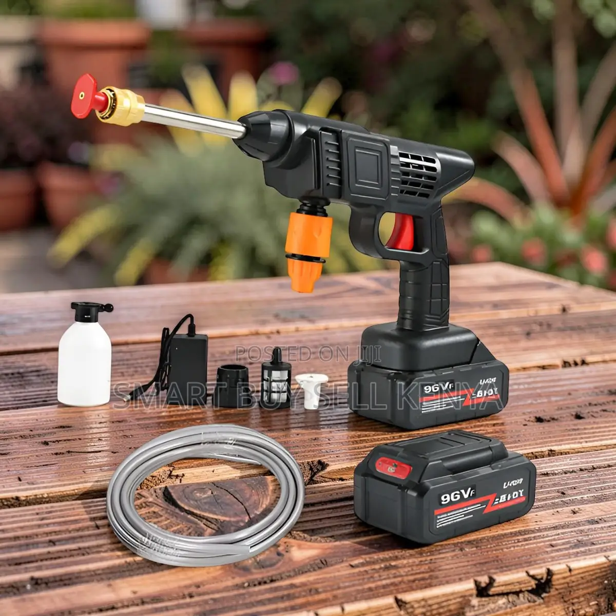 Cordless Rechargeable Car Washer Gun With Jet Spray and 5m Hose Pipe